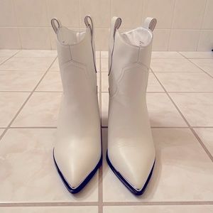 Steve Madden white cowboy booties
